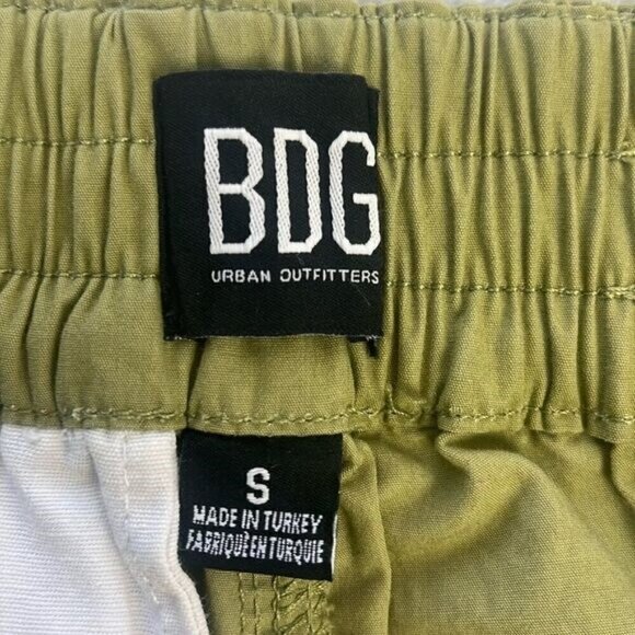 BDG Cargo Pants Utility Pockets Elastic Cuffs High-Waist Moss Green Joggers S - Picture 9 of 9
